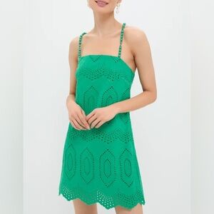 NWT Tuckernuck Hyacinth House Green Eyelet Beaded Strap Mini Ibiza Dress Medium